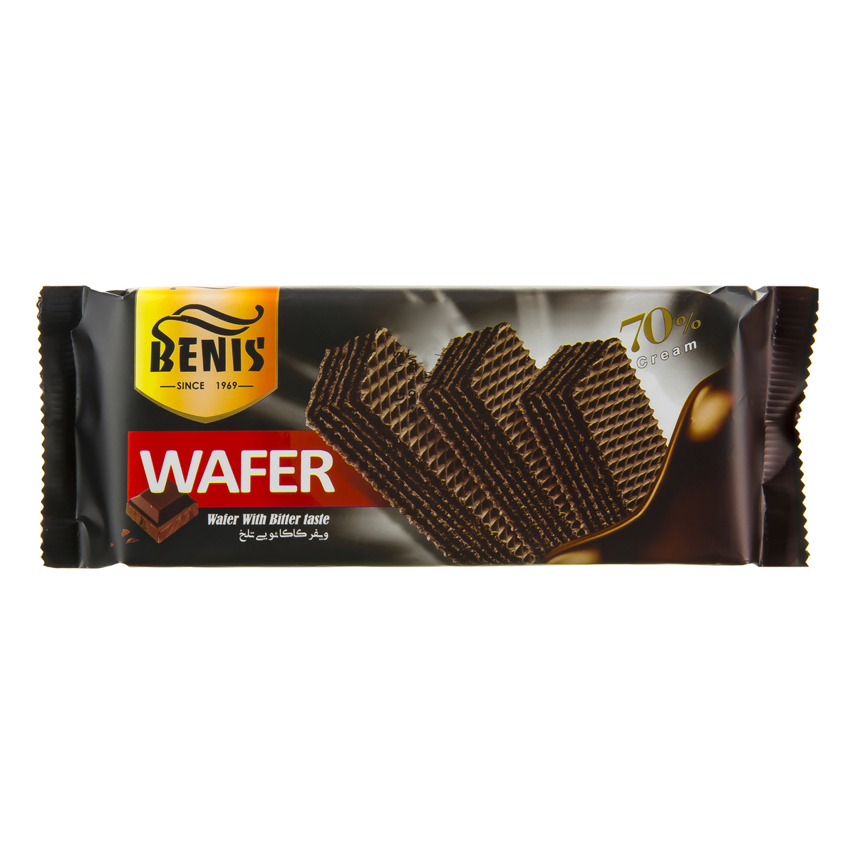 ویفر کاکائویی تلخ 90 گرم بنیس - ویفر کاکائویی تلخ 90 گرم بنیس